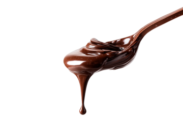 Pouring chocolate dripping isolated on transparent background, Clipart png