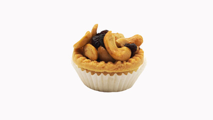 Homemade Grains pie on white background Healthy food concept.