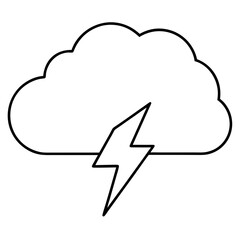 Minimal Lightning Cloud Icon Vector