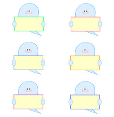 이름표, 메모, 편지, 캐릭터, 스티커