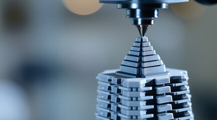 Advanced 3D printing technology creating intricate geometric shapes and structures