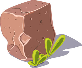 vector illustration of brown rock