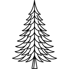 Minimal Pine Tree Line Illustration