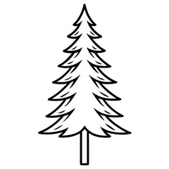 Minimal Pine Tree Line Illustration