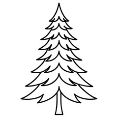 Minimal Pine Tree Line Illustration