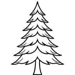 Minimal Pine Tree Line Illustration