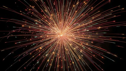Colorful fireworks exploding outward against a black background.