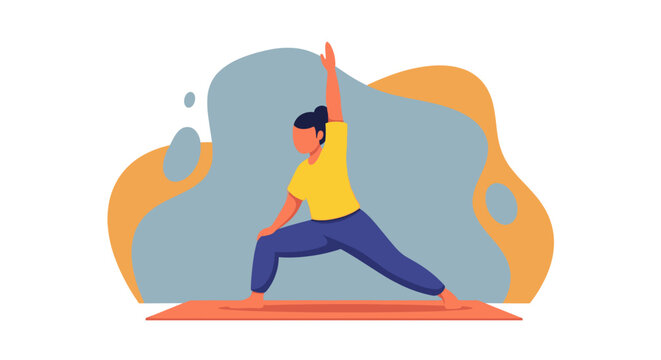 Woman practicing yoga, perfect for wellness websites or fitness brochures.