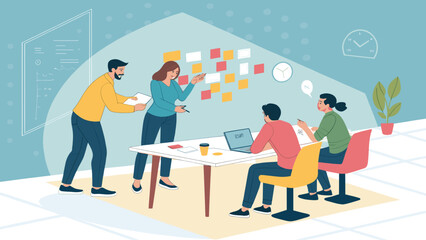 Teamwork and collaboration: Diverse team brainstorming and planning, perfect for landing pages, presentations, and marketing materials.