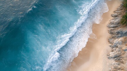 The ocean is calm and the waves are small