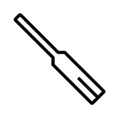 Cricket Bat Outline Vector Illustration