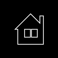 House simple icon isolated on black background