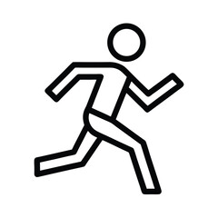Marathon Runner Outline Vector Illustration