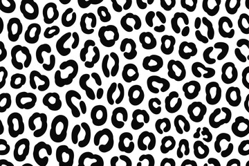 Classic black and white leopard print pattern seamless textile design