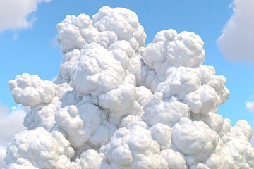 Dense, fluffy white clouds against a clear blue sky