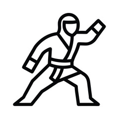 Judo Throw Outline Vector Illustration