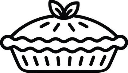 Apple Pie Line Art – Minimal Vector for Bakery, Dessert, and Culinary Design Projects