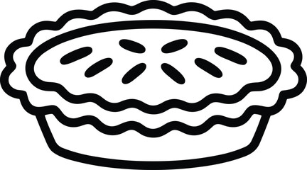 Classic Apple Pie Line Art – Simple Bakery Dessert Vector for Food and Culinary Designs