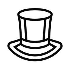 Top Hat Outlined In Bold Vector Illustration