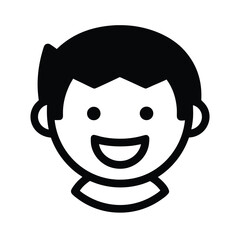 Content Smile Outline Vector Illustration