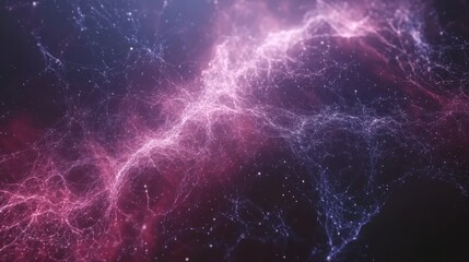 Fototapeta premium Abstract Neural Network Visualization in Vibrant Pink and Blue Colors