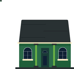 vector illustration of a green and black house