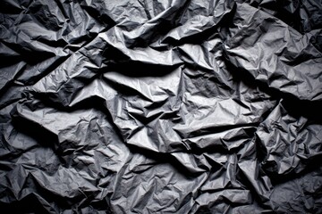 Dark, crumpled plastic sheet texture
