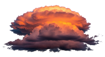 Beautiful cloudscape with dramatic sky and warm colors isolated PNG with Transparent Background