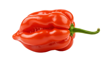 Red habanero pepper isolated PNG with Transparent Background