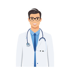 Fototapeta premium Portrait of an Asian Male Doctor in a White Coat - AI Generated