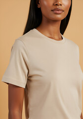 Obraz premium Close-up of a beige t-shirt (2)