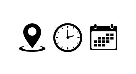 Location Time Date Icons