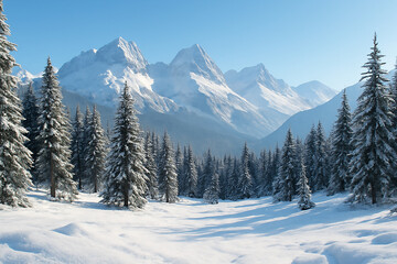 Fototapeta premium snow covered mountains