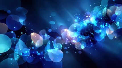 Abstract blue glowing circles