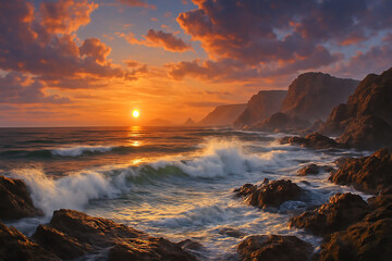 Obraz premium sunset at the beach