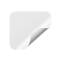 Square sticker with curled corner mockup for branding and label design isolated PNG with Transparent Background