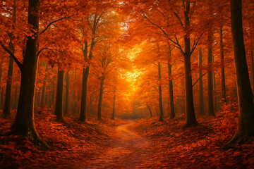 Fototapeta premium autumn in the forest