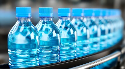 Bottled water production line, a glimpse into automated conveyor belt efficiency and purity