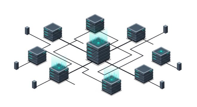 Decentralized Server Network Isometric View