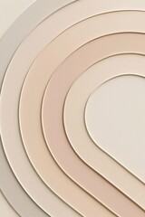 Fototapeta premium Abstract Arches and Curves in Soft, Neutral Tones, Minimalist Layered Paper Cutout Design, Subtle Gradient Background, Elegant and Serene