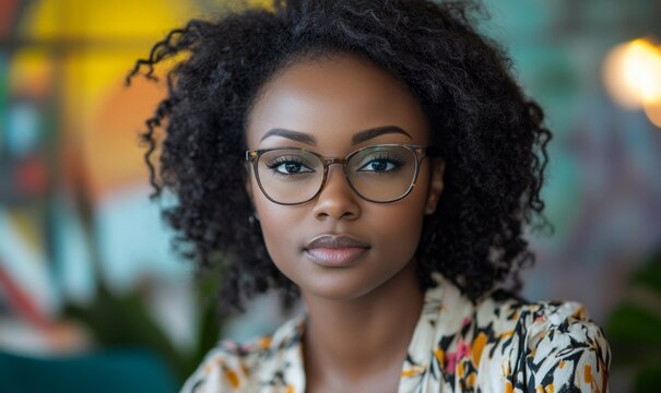 Young Black African American woman working remotely on a virtual video team meeting call, showcasing the flexibility of remote work culture and the benefits of a modern, adaptable, Generative AI