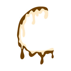 Vanilla and chocolate cream melted. Vector illustration