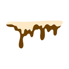 Vanilla and chocolate cream melted. Vector illustration