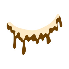 Vanilla and chocolate cream melted. Vector illustration