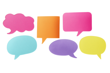 吹き出しの形のカラフルな付箋