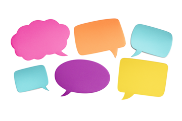 吹き出しの形のカラフルな付箋