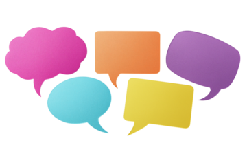 吹き出しの形のカラフルな付箋