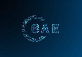BAE low poly letter logo vector design. BAE lower poly logo design. BAE unique low poly logo design.