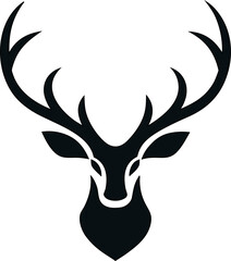 Clean deer head vector icon in silhouette style, designed for forest, nature, and animal conservation themes.

