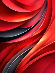 Abstract red and black curves